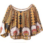 Brown Indian Stamp Long Sleeve Top