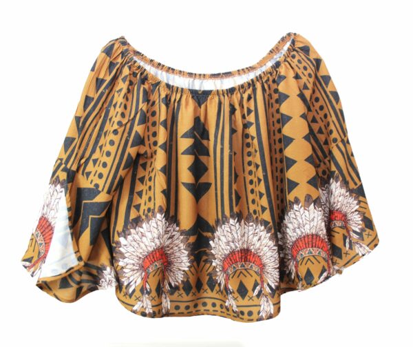 Brown Indian Stamp Long Sleeve Top