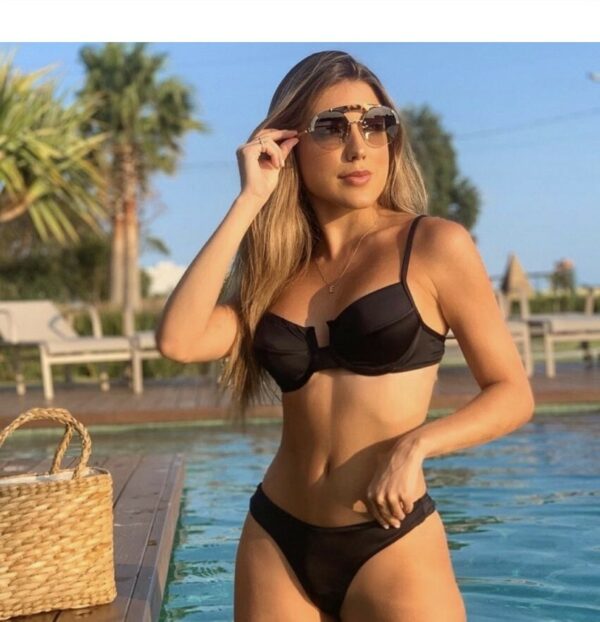 SCRUNCH BIKINI RETRO BLACK SET TOP / BOTTOM