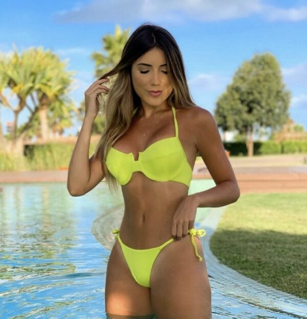 SCRUNCH BIKINI RETRO NEON SET TOP / BOTTOM TIE SIDE