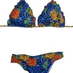 SCRUNCH BIKINI BLUE PRINT STAMP SET TOP / BOTTOM