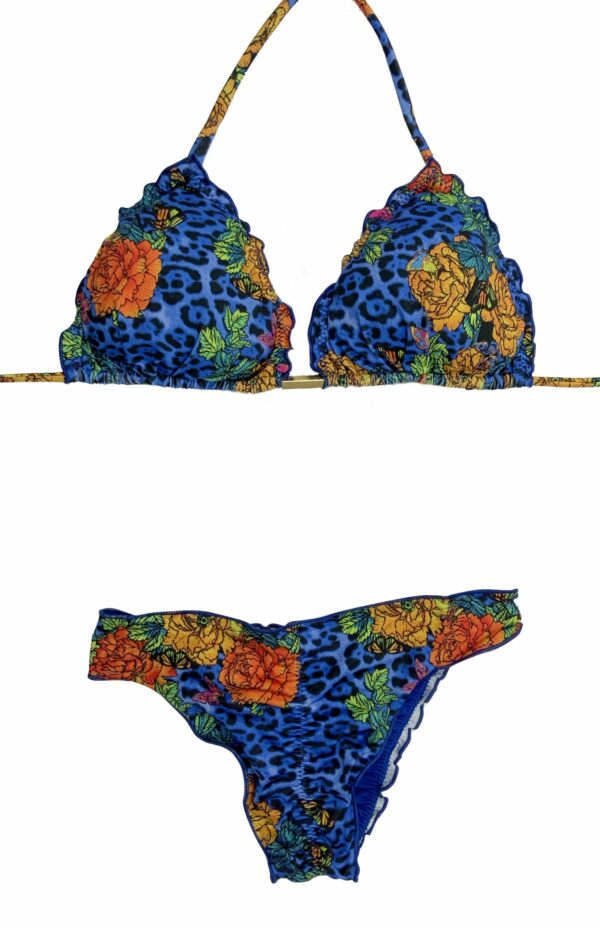 SCRUNCH BIKINI BLUE PRINT STAMP SET TOP / BOTTOM