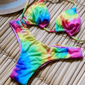 SCRUNCH BIKINI TIE DYE SET TOP / BOTTOM