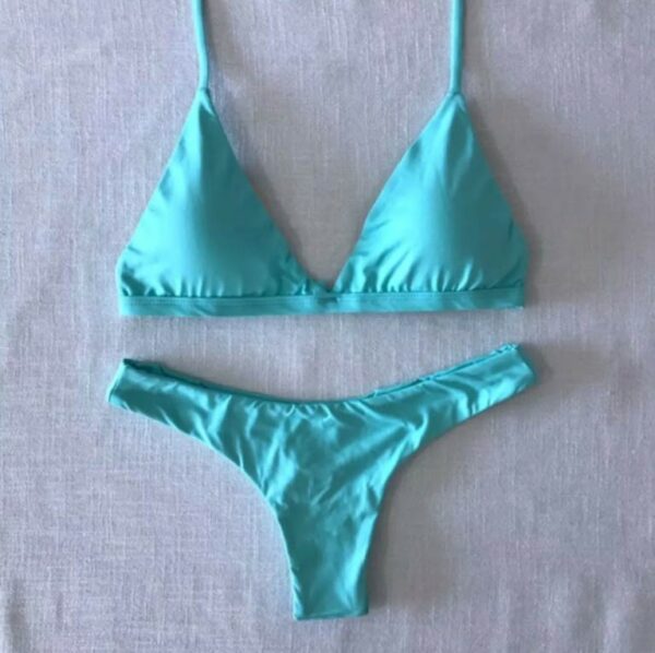 SCRUNCH BIKINI TRIANGLE AQUA SET TOP / BOTTOM