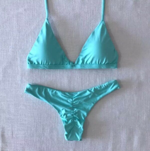 SCRUNCH BIKINI TRIANGLE AQUA SET TOP / BOTTOM