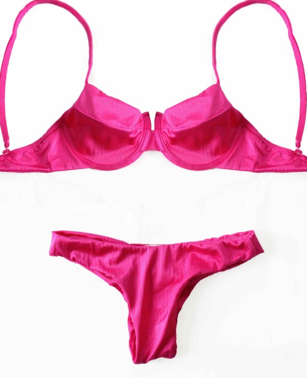 SCRUNCH BIKINI RETRO SHINE PINK SET TOP / BOTTOM