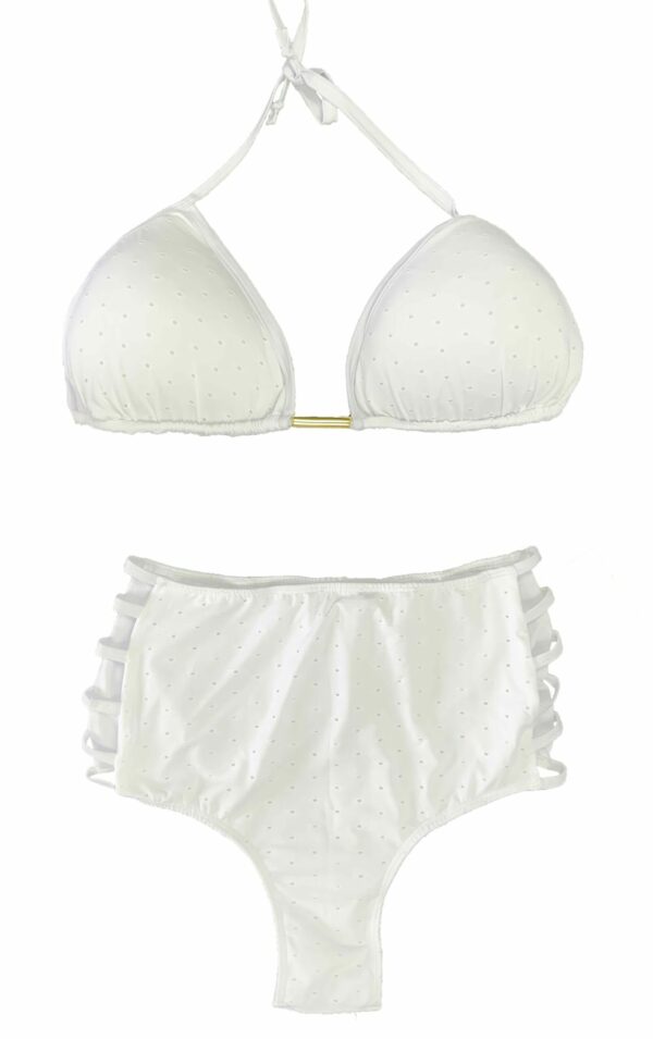 HIGH WAISTED WHITE BIKINI SET TOP / BOTTOM