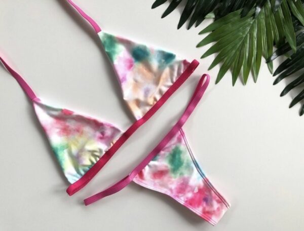 BIKINI MINI PINK TIE DYE SET TOP / BOTTOM