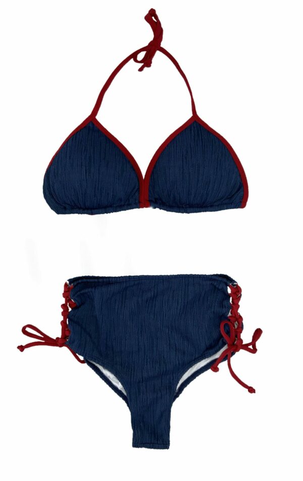 HIGH WAIST NAVY/RED BIKINI SET TOP / BOTTOM