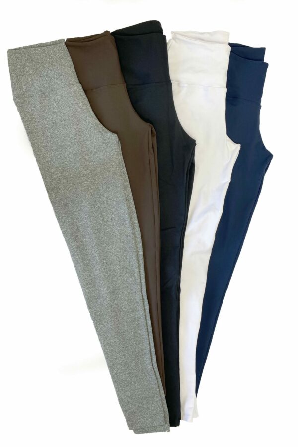 High Waist Full length Leggings (available Black/ Brown/ White/ Navy/ Grey)