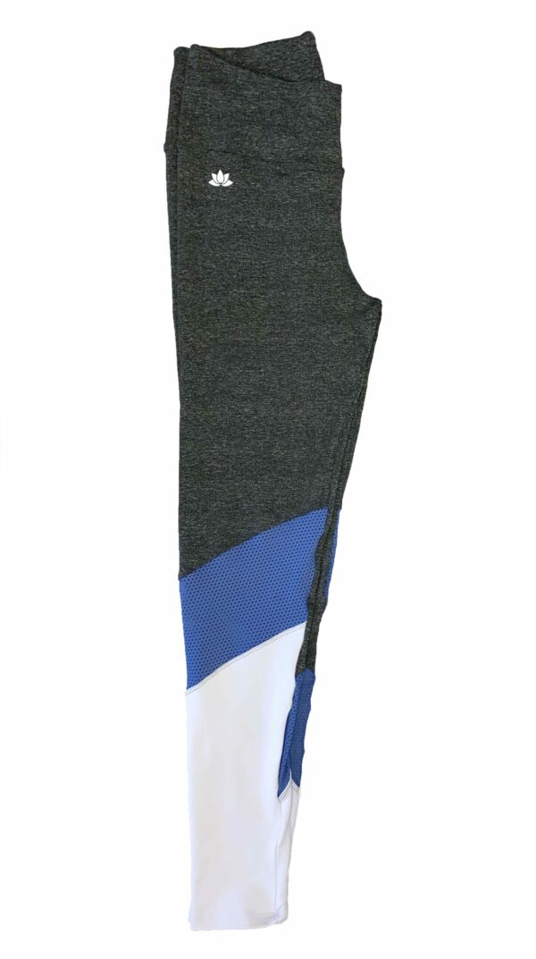 Grey / blue / White HIGH WAIST FULL LENGTH LEGGINGS