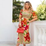 Tropical Stamp Maxi Dress