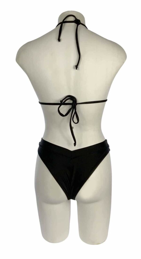 BIKINI TRIANGLE SHINE BLACK SET TOP / BOTTOM HIGH