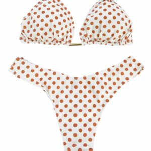 BIKINI PETIT WHITE/ORANGE BOTTOM HIGH