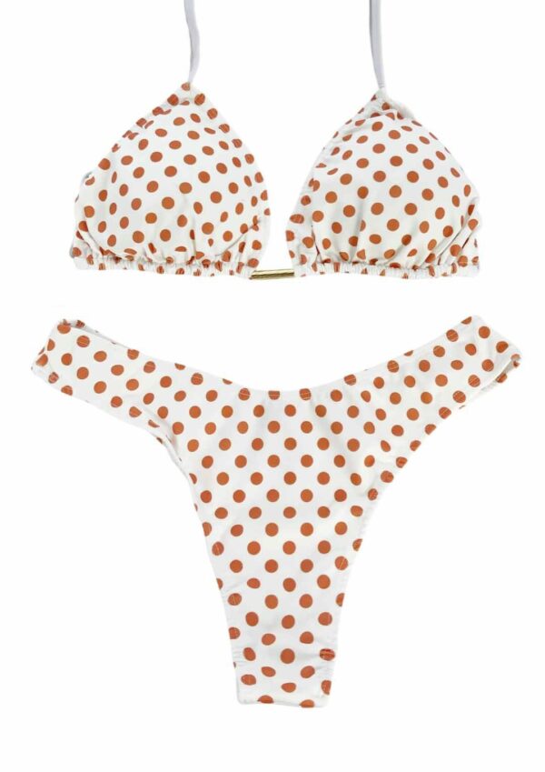 BIKINI PETIT WHITE/ORANGE BOTTOM HIGH