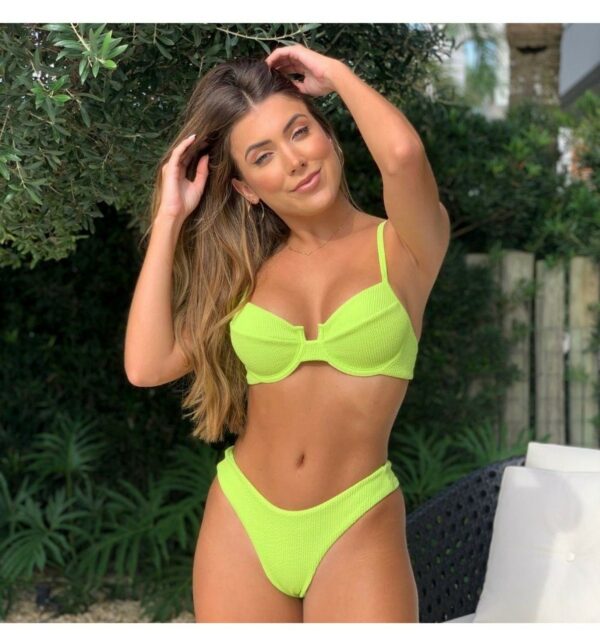 SCRUNCH BIKINI TOP RETRO TEXTURED NEON (ONE PIECE TOP)